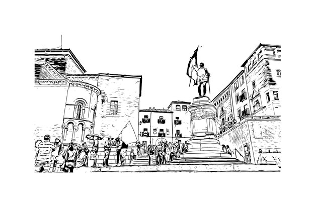 España Segovia Ilustración dibujada a mano en vector