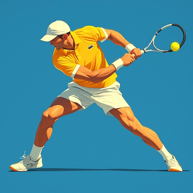 Vector un español está jugando al tenis.