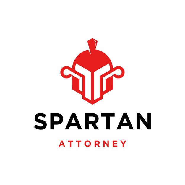 Espartano de espacio negativo con diseño de logotipo de abogado