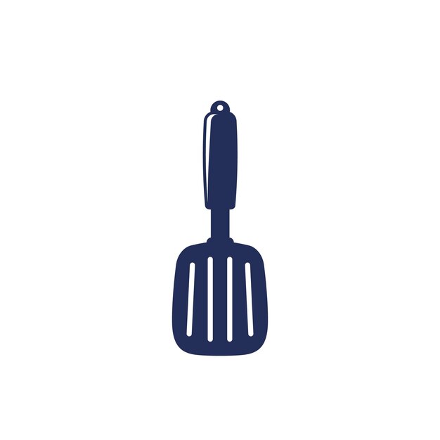espátula en el icono vectorial blanco