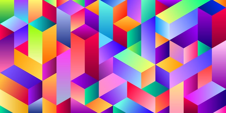 Vector espazo de copia de plantilla de fondo de cubo isométrico y geométrico de colores para cartel o pancarta