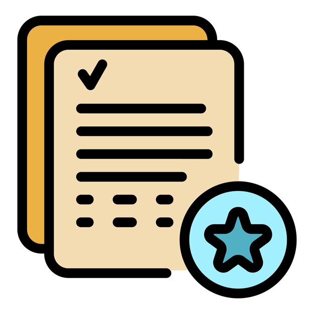 Especialización en el icono de documentos Especialización en los documentos icono vectorial color plano aislado