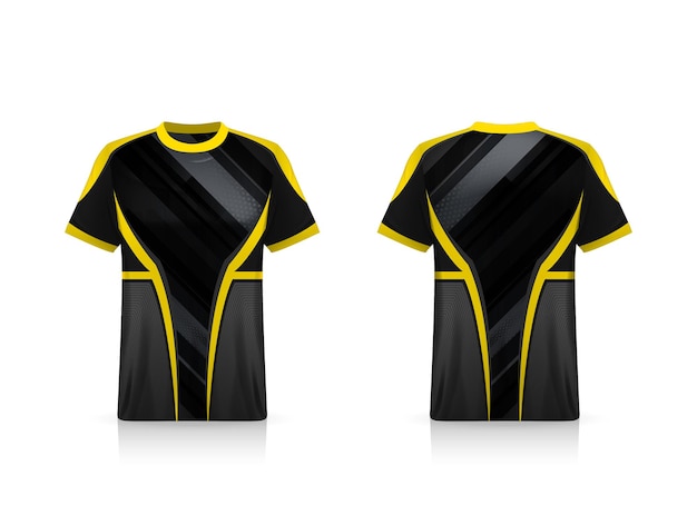 Especificación mockup soccer sport, plantilla esports gaming t shirt jersey. simulacro de uniforme. diseño de ilustración vectorial