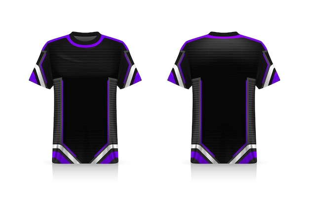 Especificación mockup soccer sport, plantilla esports gaming t shirt jersey. simulacro de uniforme. diseño de ilustración vectorial