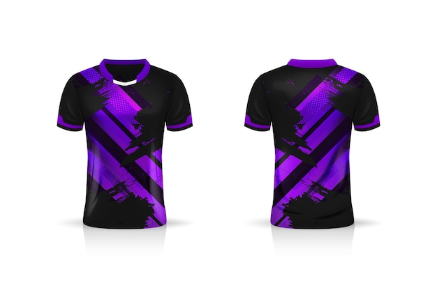 Especificación Mockup Soccer Sport, plantilla Esports Gaming T Shirt Jersey. simulacro de uniforme. Diseño de ilustración vectorial