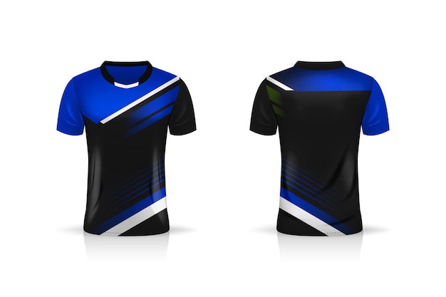 Especificación mockup soccer sport, plantilla esports gaming t shirt jersey. simulacro de uniforme. diseño de ilustración vectorial