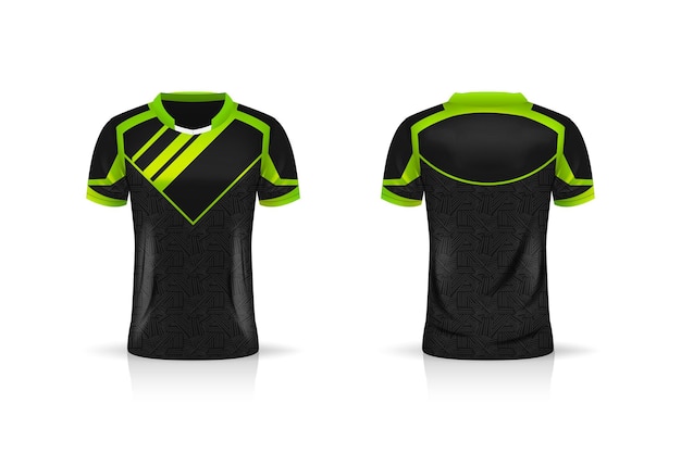 Vector especificación plantilla soccer sport, esport gaming t shirt jersey.