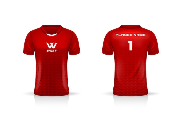 Vector especificación soccer sport, esport gaming t shirt plantilla de camiseta.