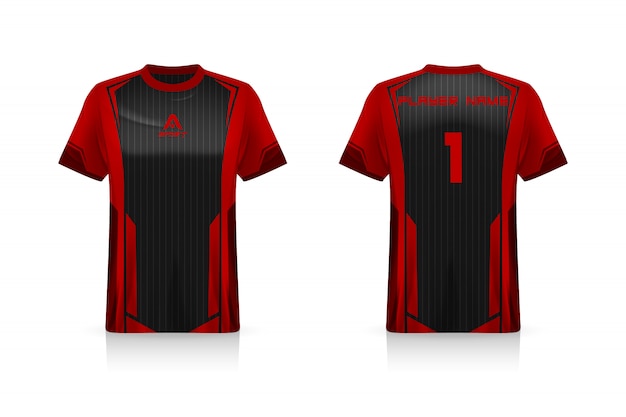 Especificación soccer sport, esports gaming t shirt jersey template.