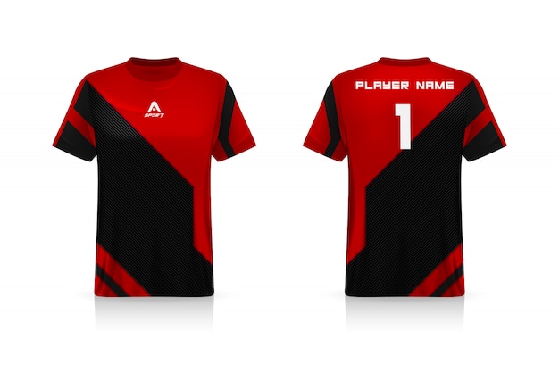 Especificación soccer sport, esports gaming t shirt jersey template.