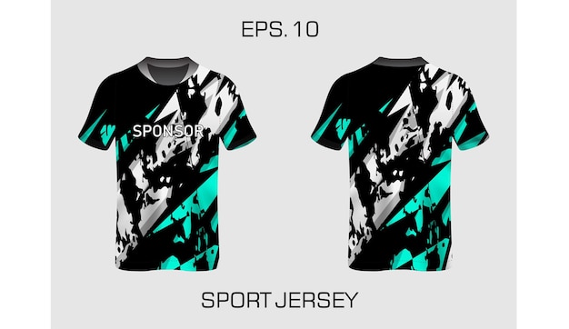 Especificaciones de deportes de fútbol Jerseys plantilla camiseta juegos imitación de uniforme de esport Vector