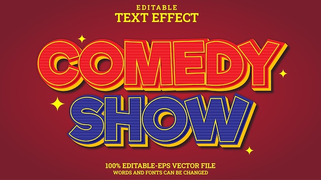 espectáculo de comedia editable con efecto de texto