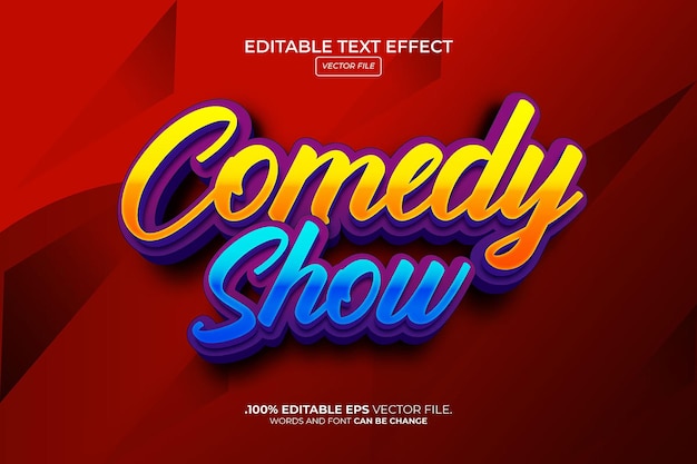 espectáculo de comedia efecto de texto editable