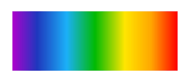 Espectro de luz óptica fondo de gradiente de arco iris espectro de color visible electromagnético para el ojo humano esquema de color de infrarrojo a ultravioleta ilustración vectorial aislada sobre fondo blanco