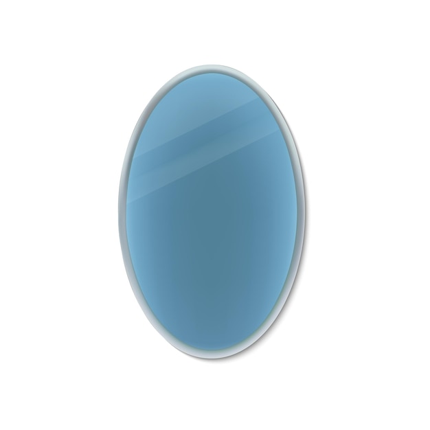 Espejo 3D detallado realista en forma de vector oval