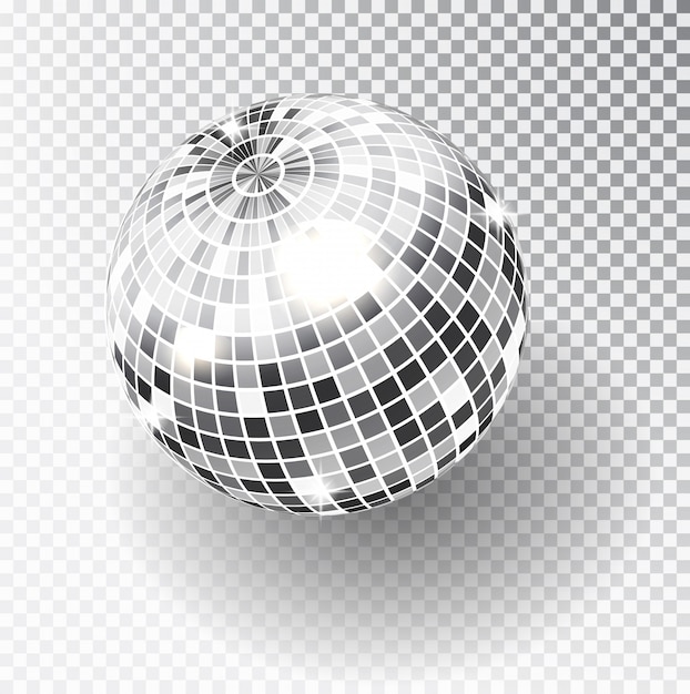 Vector espejo brillo bola de discoteca ilustración vectorial.