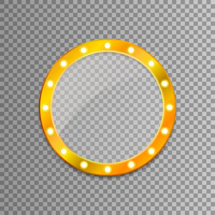 Vector espejo dorado aislado sobre fondo transparente ilustración vectorial