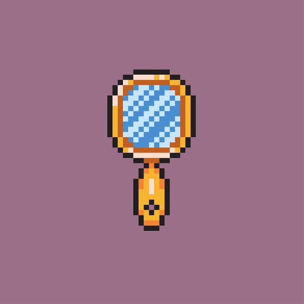 espejo de mano en estilo pixel art