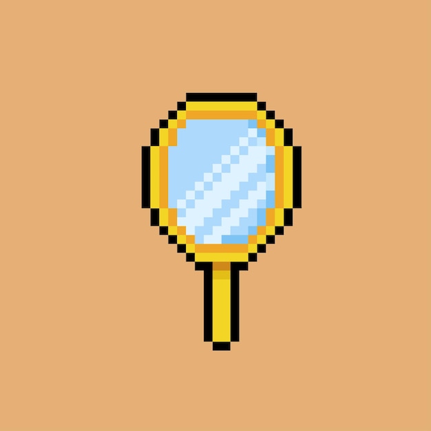 espejo de mano con estilo pixel art