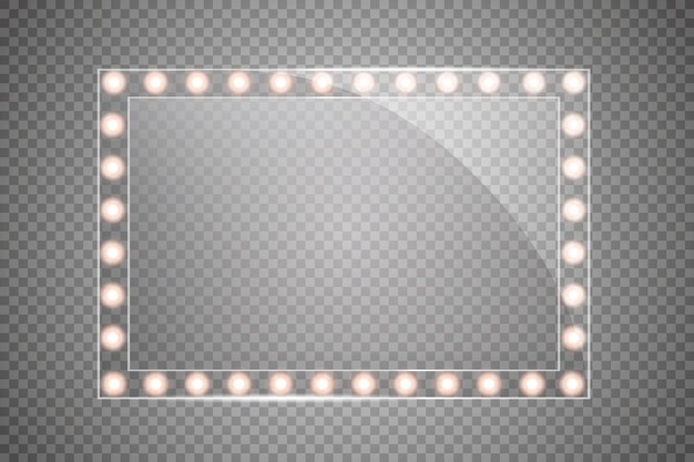 Espejo de maquillaje rectangular con luces