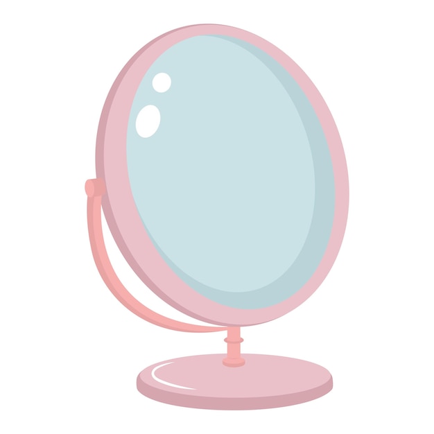 Espejo de soporte de maquillaje Ilustración plana de dibujos animados
