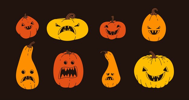 espeluznante calabaza de halloween en diseño plano