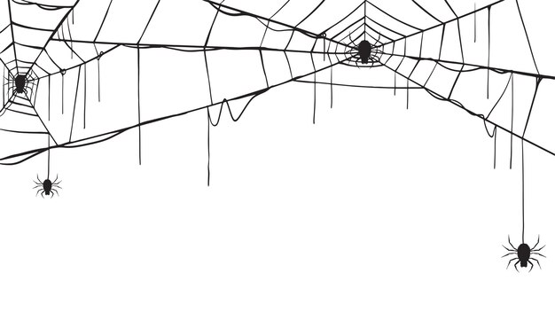 Espeluznante colección de silueta de araña web de Halloween