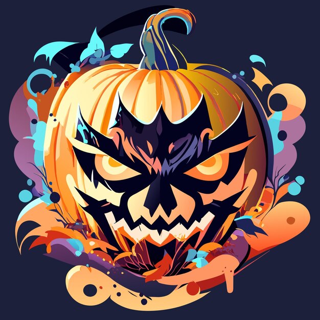 Espeluznante diseño vectorial de Halloween para la noche de otoño