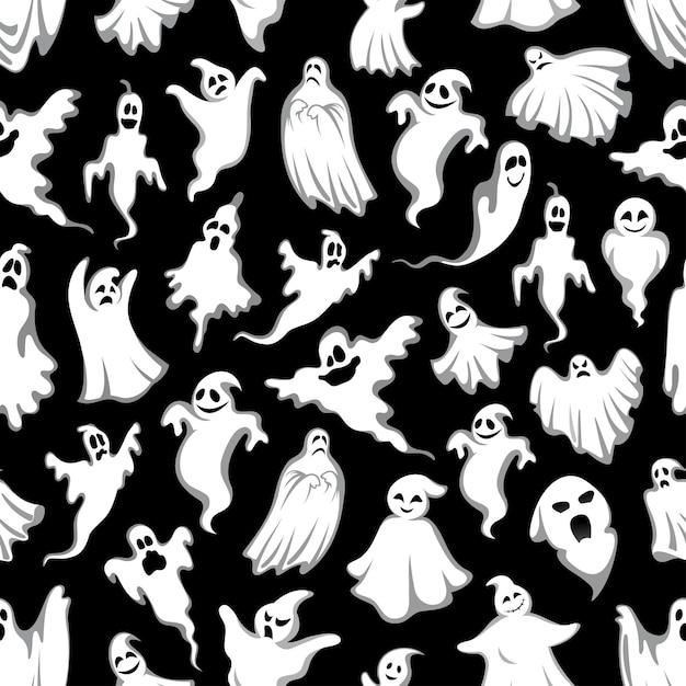 Espeluznante fantasma halloween vacaciones de patrones sin fisuras