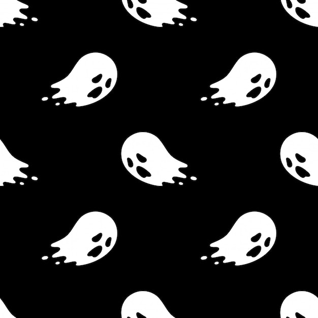 espeluznante fantasma de patrones sin fisuras halloween dibujos animados