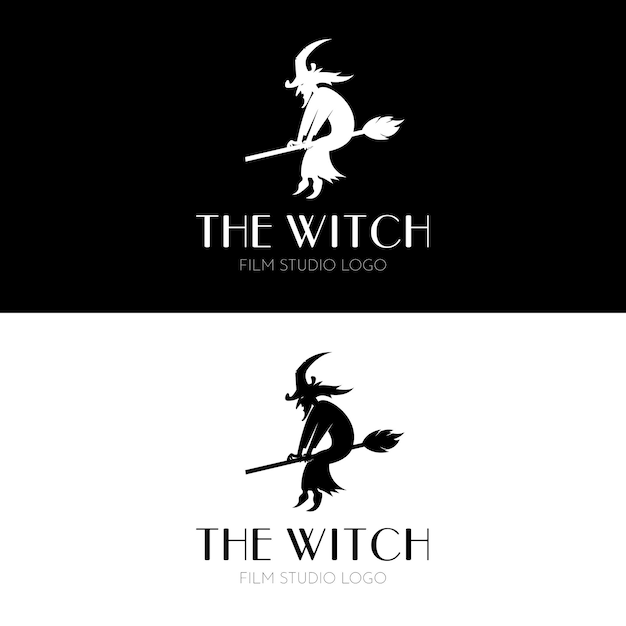 El espeluznante logotipo de la bruja de terror diseñó el estudio de cine en el estilo clásico de silueta