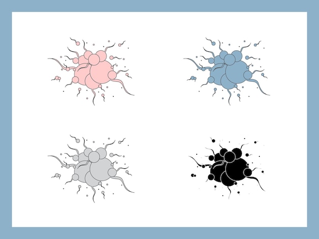 Los espermatozoides forman manchas en diferentes colores.