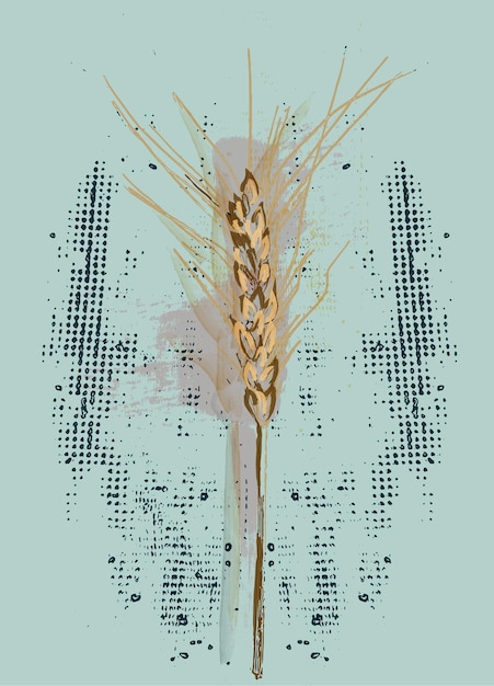 Vector espiga de trigo vector vintage decoración texturas