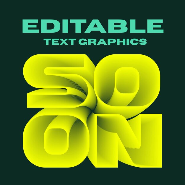 Espiral 3D editable y efectos de texto mezclado