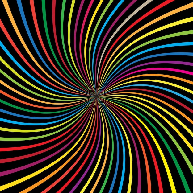 La espiral del arco iris brillante