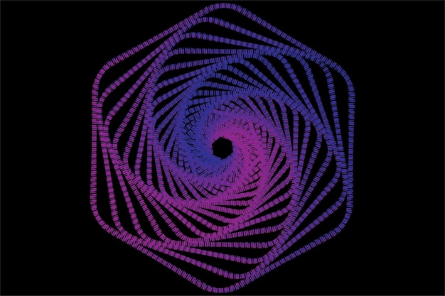 una espiral colorida con un centro negro y un fondo negro