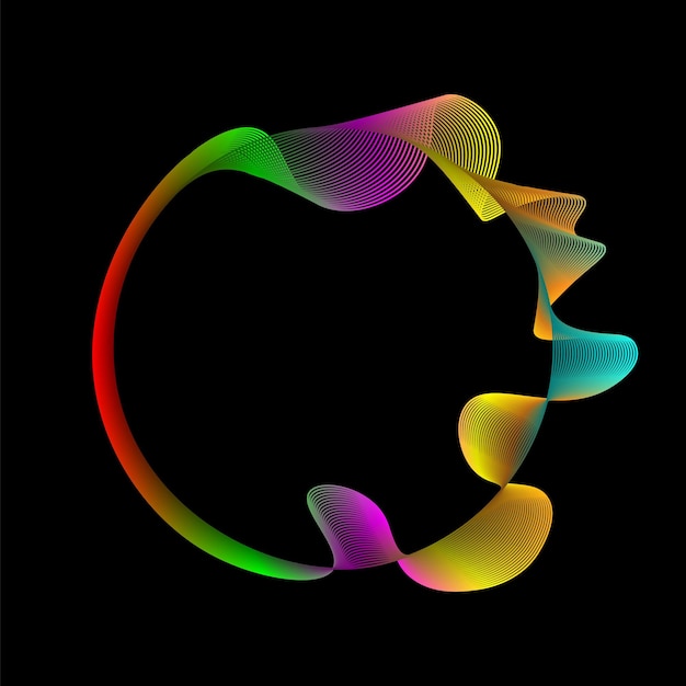 una espiral colorida con líneas multicolores en ella