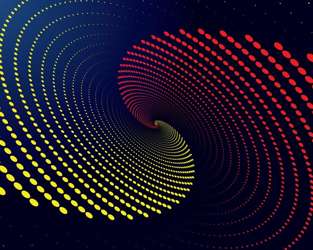 Vector una espiral colorida con un remolino rojo y amarillo en el medio