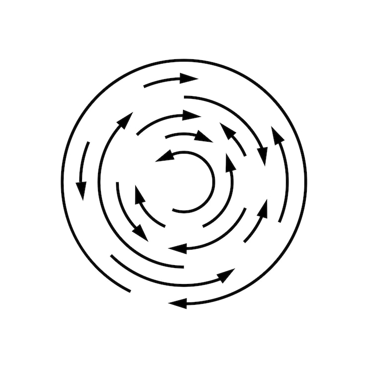 Vector espiral de flecha abstracta. líneas de movimiento abstractas. ilustración vectorial imagen de archivo. eps 10.