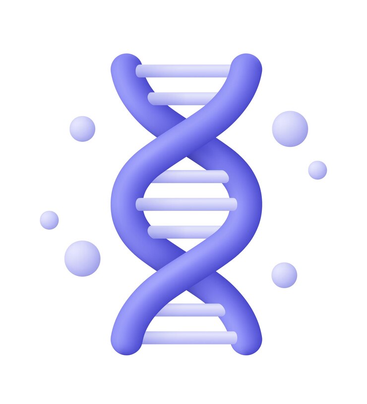 Vector espiral genética de adn bioquímica y medicina icono vectorial 3d estilo minimalista de dibujos animados