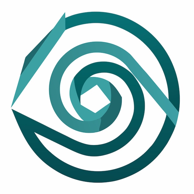 Espiral geométrica con diseño de ilustración vectorial de texto minimalista