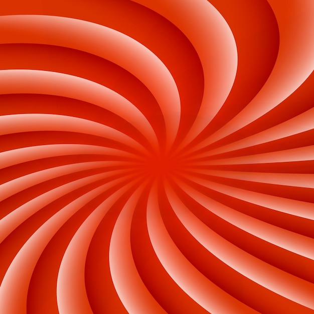 Espiral de hipnosis giratoria blanca y roja Ilusión óptica Ilustración de vector psicodélico hipnótico Fondo abstracto de giro Plantilla de diseño fácil de editar