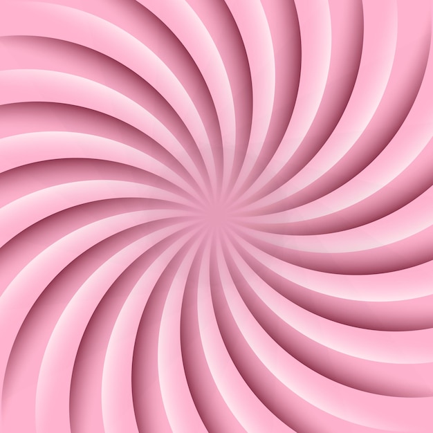 Espiral de hipnosis giratoria rosa suave y blanca Fondo abstracto de giro Ilusión óptica Ilustración de vector psicodélico hipnótico Rayos de luz concéntricos