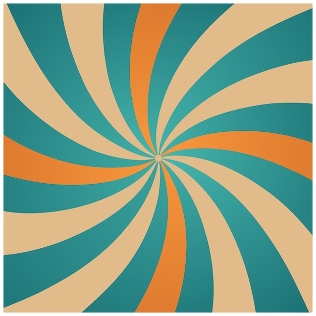 Espiral hipnótico de color azul retró Sunburst con textura grunge