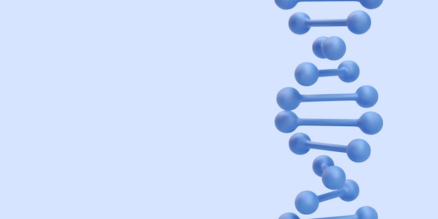 espiral médica 3d ADN genético para química molecular física ciencia bioquímica en estilo de dibujos animados
