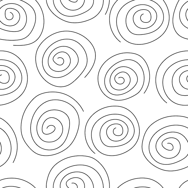 Espiral de patrones sin fisuras espiral abstracta formas fondo blanco y negro minimalista