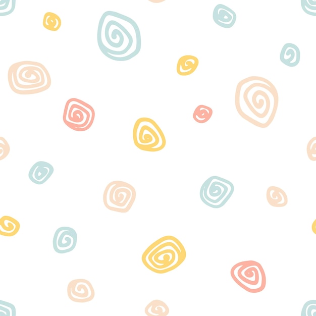 Espiral de patrones sin fisuras Fondo retro con líneas de doodle dibujadas a mano Minimalista