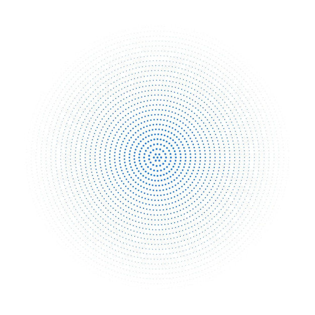 espiral de puntos en fondo blanco