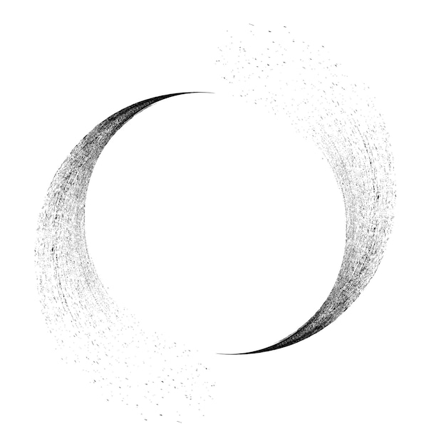 Espiral de vector rociado. Diseño de arte de graffiti. Logotipo del círculo de dispersión de ruido. Grunge, granulado, textura.