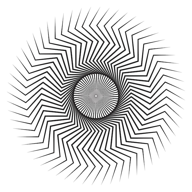 Espiral en zigzag aguda con tensión visual